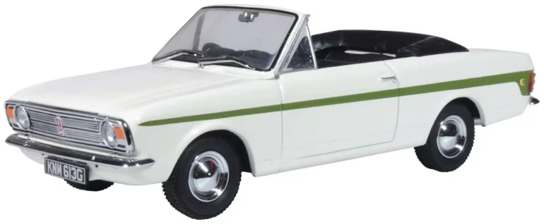 Oxford Diecast Ford Cortina MkII Crayford Convertible Er White Green